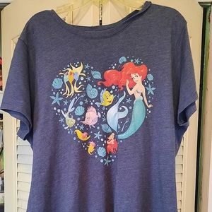 Disney XL Princess Ariel Valentine's Day Heart Graphic Tee